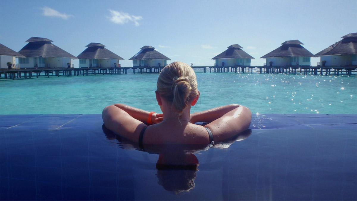 Honeymoon Maldives Girl Pool